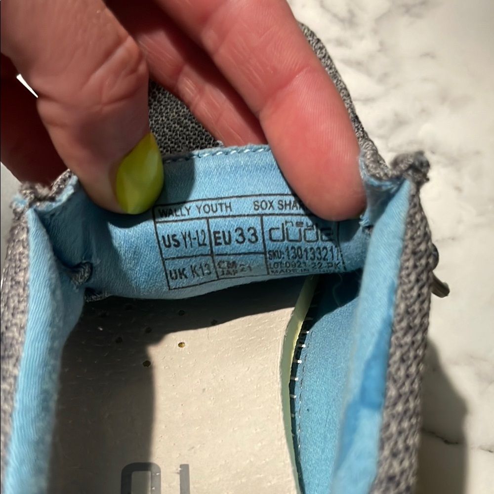 Hey Dude Gray and Blue Kids Shoes - Picture 5 of 5